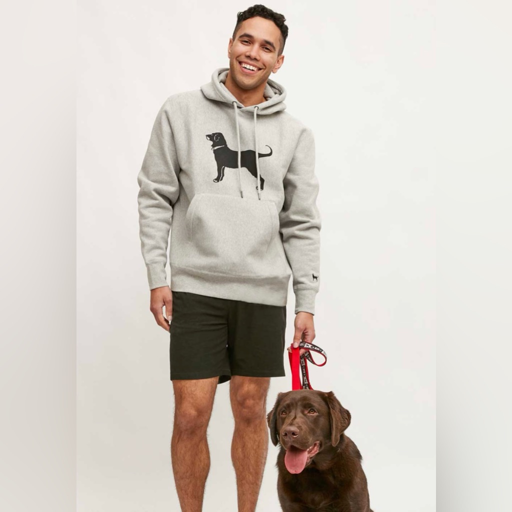 Gray Hoodie Black Dog Adult Small